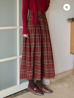 Women's A-Line Plaid Mid-calf Length Skirt